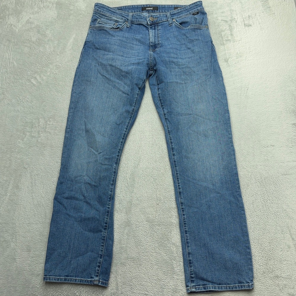 Mavi Jeans Mens 35 Blue Zach Straight Leg Medium Wash Classic Denim Pants